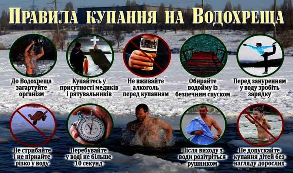 Правила поведінки на водних об'єктах під час  Водохреща
