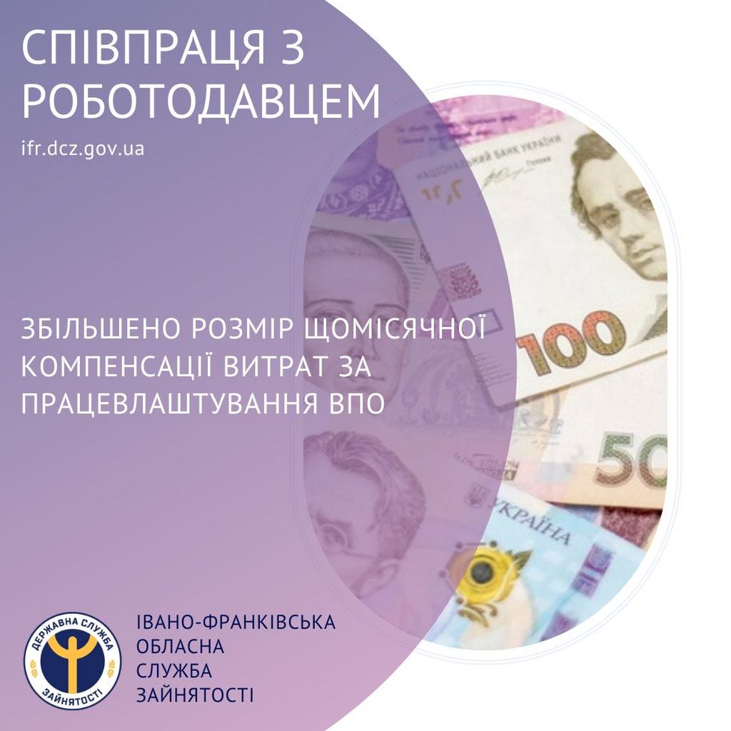 Збільшено розмір щомісячної компенсації витрат за працевлаштування внутрішньо  переміщених осіб