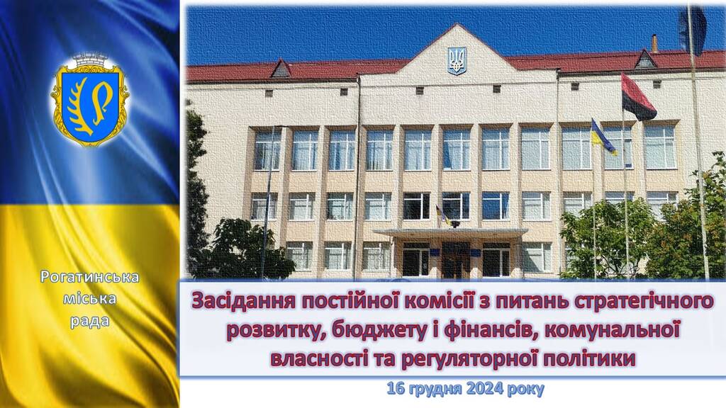 Засідання постійної комісії з питань стратегічного розвитку, бюджету і фінансів, комунальної власності та регуляторної політики 16.12.2024
